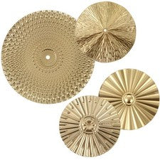 Juego de arte de pared de metal dorado disco irregular moderno decoración de pared para el hogar 4 piezas
