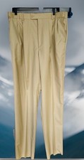 NUEVO CON ETIQUETAS-Pantalones de vestir italianos finos Emilio Zaynya beige para hombre talla 42/36