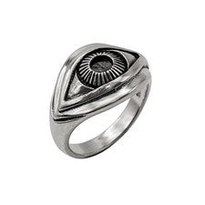 Anillo de plata de ley 925 con ojo de globo ocular diseño gótico Wiccano 81ª generación