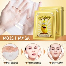 10 hojas de mascarilla facial hoja cuidado facial piel plátano máscara facial hidratante 10 piezas