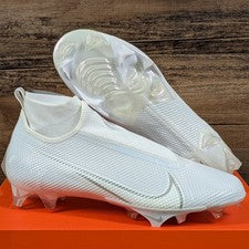 Botines de fútbol Nike Vapor Edge Pro 360 para hombre 11,5 blanco cromado AO8277-108