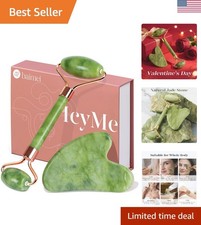 IcyMe Gua Sha & Jade Roller Herramientas Faciales Rodillo Facial y Gua Sha Set para Puff...