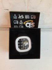 Reloj Flex G's esfera negra blanca correa de silicona negra NOS necesita batería