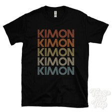 CAMISETA KIMON ESTILO RETRO REPETIDO Hombre y Mujer Novedad Genial Nombre Regalo