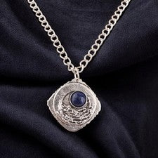 925 Plata Septiembre Redondo Lapislázuli Piedra Moda Hermana Nueva Joyería...