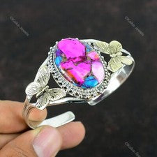 Mariposa ajustable natural Kingman rosa dalia turquesa plata 925 ajustable para niñas