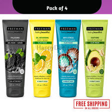 Paquete de 4 mascarillas faciales Freeman conjunto de 4 exfoliantes de gel de arcilla cuidado facial de la piel 175 ml