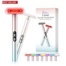 Varita de belleza facial LED de 7 colores para rejuvenecimiento y cuidado de la piel - Masajeador portátil