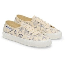 Zapatillas deportivas para mujer Superga 3750 Seashells estampado algodón beige