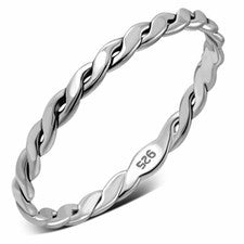 Delicada plata retorcida - Anillo de plata de ley 925 - Varios tamaños disponibles