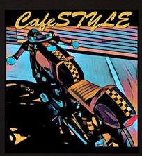 NUEVA Camiseta Café Racer Estilo Personalizada Motocicleta Bicicleta Para Mujer Cuello en V X-Pequeña Negra