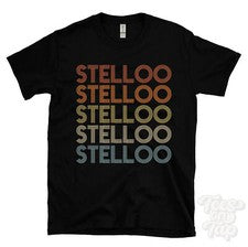 CAMISETA ESTILO RETRO REPETIDA STELLOO Hombre y Mujer Novedad Genial Nombre Regalo