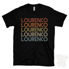 CAMISETA ESTILO RETRO REPETIDO LOURENCO Hombre y Mujer Novedad Genial Nombre Regalo