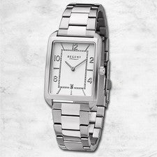 Regent metal reloj para hombres reloj de pulsera cuarzo plata correa de metal URF1290