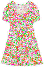 Vestido para mujer - Vestido estampado flamenco verde naranja - Grande - Mini vestido
