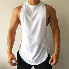 CamiSeta Sin ManGas De Gimnasio Para Hombre Moda Deportiva De MaLla TranspiraBle