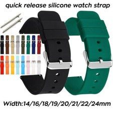 Correa de reloj de silicona 14 mm 16 18 19 20 mm 21 22 mm 24 mm correa de goma suave impermeable