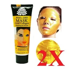 2X Mascarilla Facial Colágeno Dorado Alta Humedad Antienvejecimiento Eliminar Arrugas Cuidado