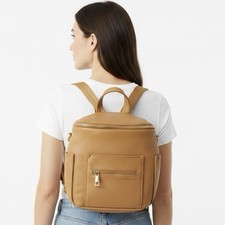 Mini mochila de pañales para mujer Fawn Design bronceada