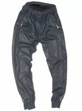 Pantalón de Cuero para Hombre Cuero de Cordero Genuino Negro Estilo Rocker Bikers Pantalón
