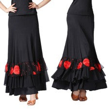 Disfraz de baile de salón flamenco vals lentejuelas falda larga