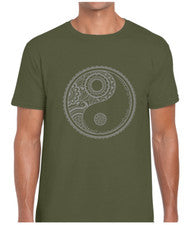 CAMISETA YIN YANG MANDALA PARA HOMBRE GENIAL YOGA PAZ NAMASTE BUDISMO LOTO MODA