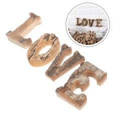4 Piezas Decoración Fiesta San Valentín Artesanía Madera Letras Hogar Pared