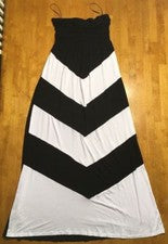 Maxi vestido para mujer Design History blanco y negro a rayas sin mangas