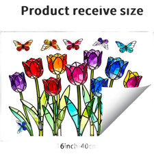 Calcomanía adhesiva estática de tulipán material de PVC para oficina en casa para decoración de baño