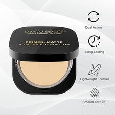 Lakyou Beauty Primer + Base en Polvo Compacta Mate 15g, Tono-02 (Marfil Suave