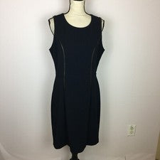 NUEVO CON ETIQUETAS 41 Vestido Vaina Hawthorn Reina Talla L Mujer Azul Marino Tejido Imitación Cuero Sin Mangas