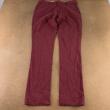 Pantalones chinos Combatant Getleman para hombre talla 34 X 34 calce ajustado granate ajustados elásticos
