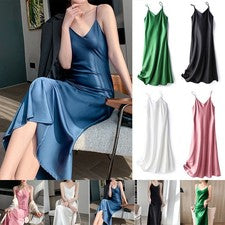 Vestido nuevo de moda 2021 bodycon largo fiesta de noche mujer monocromático satén artificial
