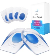 Cojines de talón Figly para aliviar el dolor (paquete de 4) - grandes (paquete de 4), azules