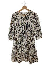 Vestido de verano Comma mujer algodón hippie abstracto beige negro talla 34