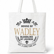 Bolso de Mano WADLEY Family Surname House Of White Algodón