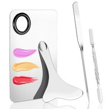 Juego de 4 espátulas de maquillaje, paleta de maquillaje cosmético de acero inoxidable, mezcla coreana