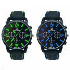OROLOGIO UOMO SPORT NUOVO GT UNISEX QUARZO ANALOGICO ACCIAIO SILICONE ix