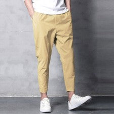 Hombres Cintura Alta Elastizados Estilo OL Informales Harén Pantalones Cintura Fina Pantalones Sueltos