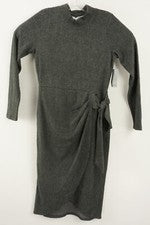 Nuevo Vestido Midi Collective Concepts Para Mujer Talla S Gris Nudo Frontal Tejido Cepillado