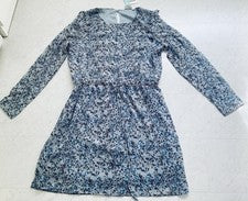 Blue Motion Vestido Gasa, Estampado Floral,Manga Larga, Boho Romántico, Forrado