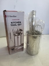 Juego de utensilios de cocina de acero inoxidable de 9 piezas con soporte juego de herramientas REF 1009 leer