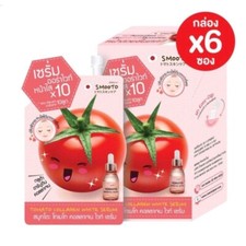 1 Caja (6x10g) Smooto Tomate Colágeno Blanco Suero Radiante Transparente Cuidado Facial de la Piel