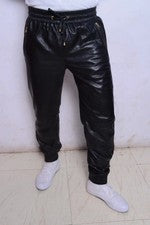 Hombres Nuevos Pantalones Regular Informales Para hombres Pantalones de mezclilla Estilo Cuero Negro Real Pantalones