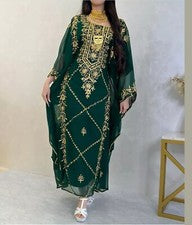 VENTA Vestido Largo Marroquí Eid Abaya Elegante Trabajo a Mano Dubai Farasha Vestido Caftán