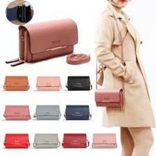 Mujer Bolso de Hombro Bandolera Cuero Sin asas Billetera Tarjeta Teléfono Soporte Bolso Cartera