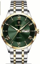 POEDAGAR Nuevo Moda Informal Hombre Reloj Impermeable Luminoso Calendario 44mm