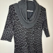 Vestido ceñido al cuerpo con estampado animal EXPRESS DESIGN STUDIO NUEVO para mujer S cuello capucha gris oscuro