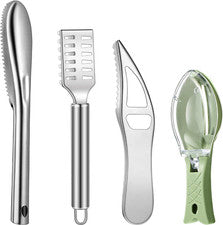 Removedor De Escamas De Pescado De Acero Inoxidable Utensilios De Cocina 4 Pzs