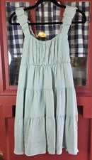 Mini Vestido Rosa Para Mujer Clásico Vidrio Marino Verde Sin Mangas Correa Talla S Nuevo con Etiquetas